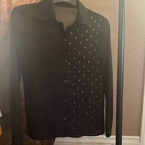 Foreign exchange black button up size S